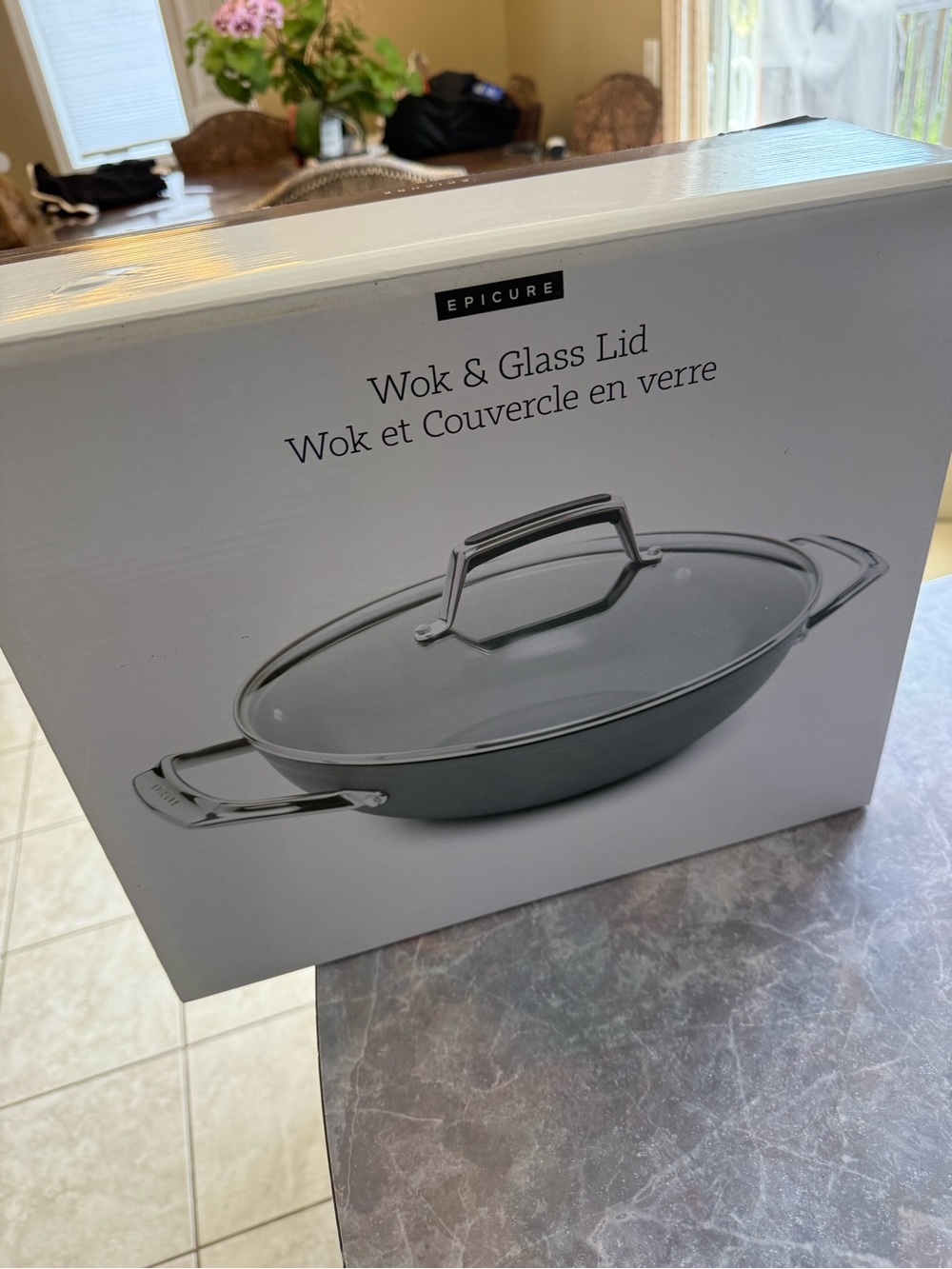 *NEW* Epicure Gray Nonstick Wok with Glass Lid